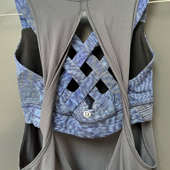Lululemon Ready & Go Tank Built-In Bra Top Gray Blue Size 6 - Picture 7 of 7